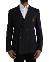 Dolce & Gabbana Dark Blue Crown Bee Double Breasted Blazer -   -  Dolce & Gabbana.